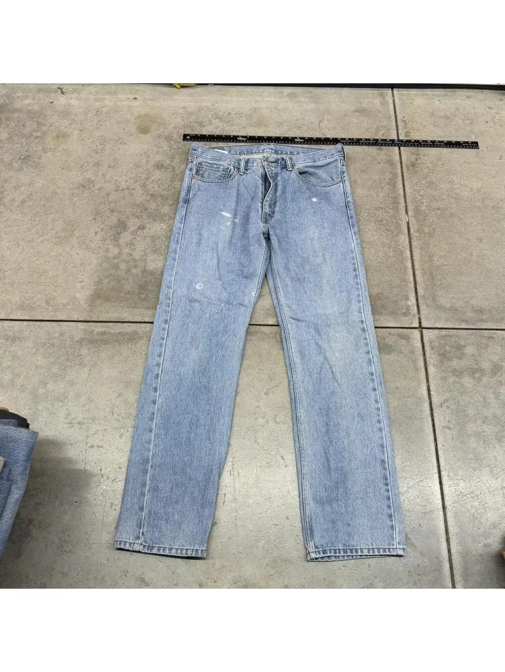 vintage levis 505 faded blue straight leg jeans size 36 x 34